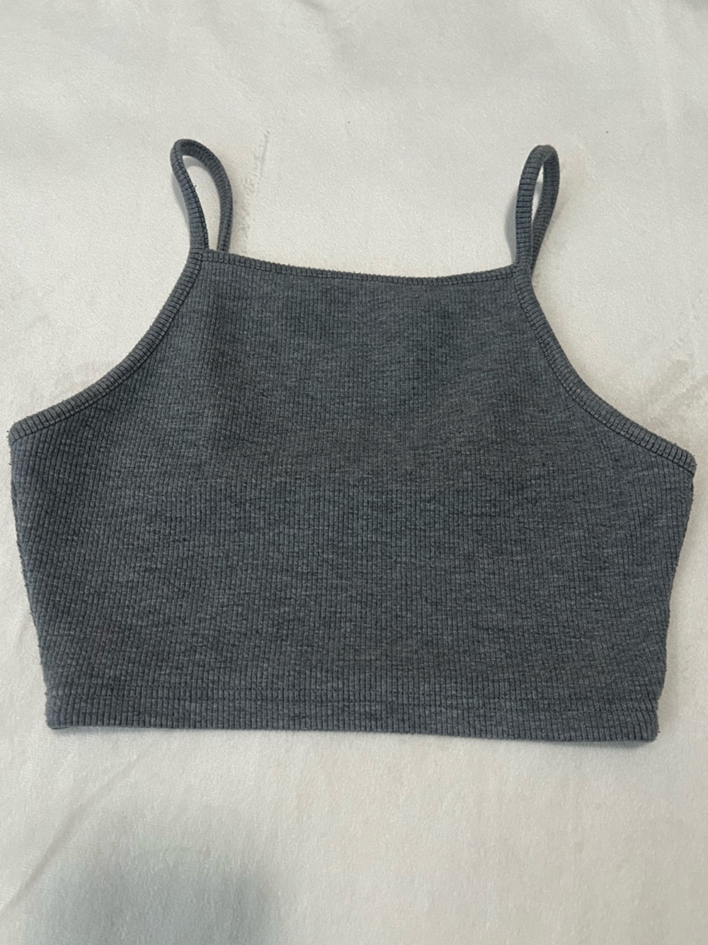 ✨ 5/$25 ✨ Topshop Heather Gray Ribbed Crop Top Tank